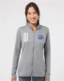 Adidas Women's 3-Stripes Double Knit Full-Zip Embroidered Jacket - A483