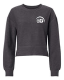 Women's Rib Knit Corded Boxy Crewneck Embroidered Sweatshirt - BW5102
