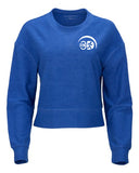 Women's Rib Knit Corded Boxy Crewneck Embroidered Sweatshirt - BW5102