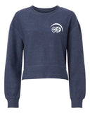 Women's Rib Knit Corded Boxy Crewneck Embroidered Sweatshirt - BW5102