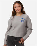 Women's Rib Knit Corded Boxy Crewneck Embroidered Sweatshirt - BW5102
