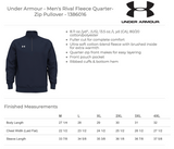 Under Armour Men's Rival Fleece Quarter-Zip Embroidered Pullover - 1386016
