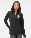 Adidas Women's 3-Stripes Quarter-Zip Sweater Embroidered Pullover - A555