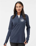 Adidas Women's 3-Stripes Quarter-Zip Sweater Embroidered Pullover - A555