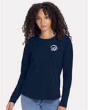 Women's Cotton Relaxed Long Sleeve Printed / Embroidered T-Shirt - 3911